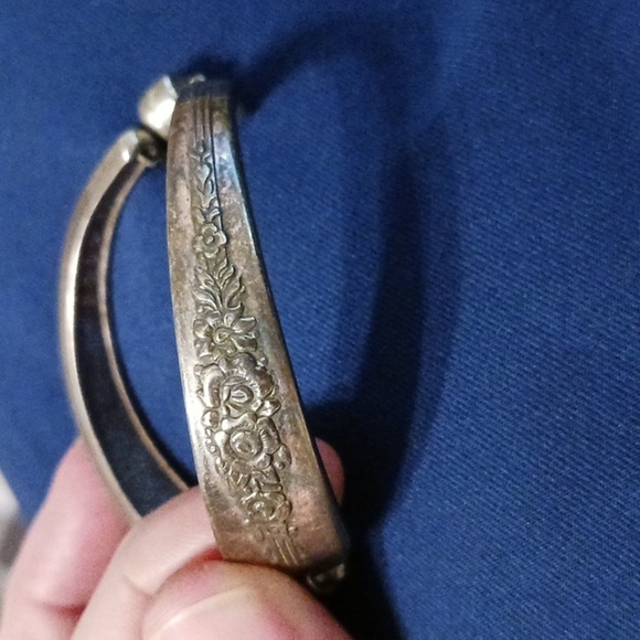 Vintage Silver Plate Bracelet Made From Spoons w/ Magnetic Closure Adorable CHIC - Picture 8 of 9
